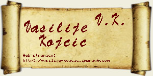 Vasilije Kojčić vizit kartica
